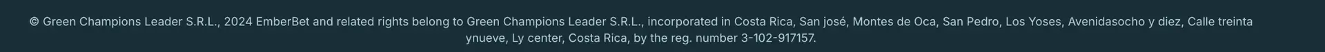 EmberBet website footer and operator information