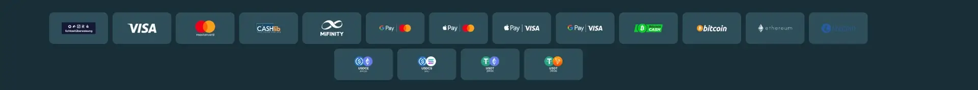 EmberBet payment methods available after entering a promo code